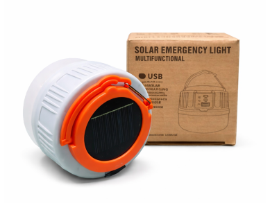 Ліхтар лампа LP-109 кемпінгова на акумуляторі із сонячною батареєю /акумуляторна лампа підвісна USB