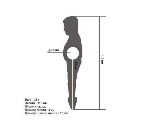 Футболист для настольного футбола синий 16мм - купить в Украине | TT-billiard