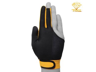 Рукавичка більярдна Tiger M чорна/жовта на ліву руку