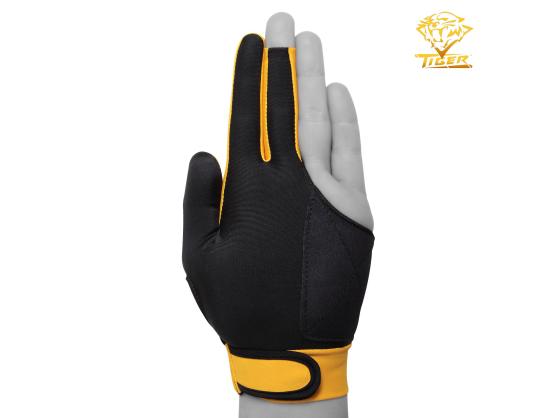 Рукавичка більярдна Tiger XL чорна/жовта на ліву руку