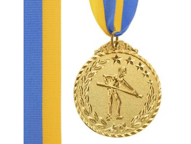 Медаль наградная Чемпион турнира по бильярду 1 место золото d5см