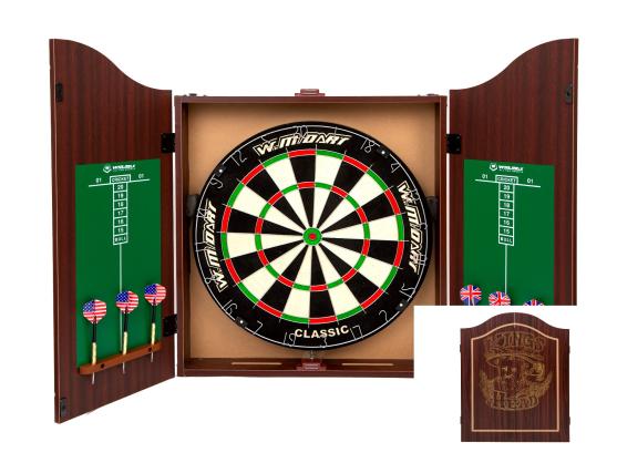 Дартс с кабинетом мишень 45см сизаль Winmax Kings Head  6 дротиков