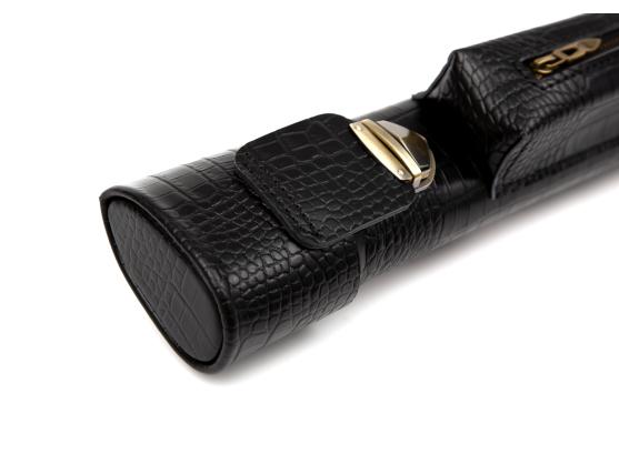 Тубус для кия Delux Black шкіра, піраміда