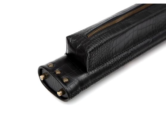 Тубус для кия Delux Black шкіра, піраміда