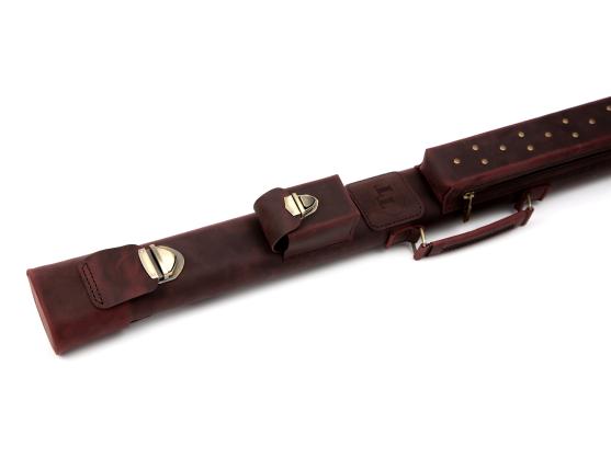 Тубус для кия Delux Red шкіра, піраміда