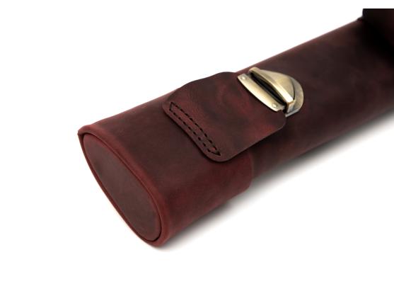 Тубус для кия Delux Red шкіра, піраміда
