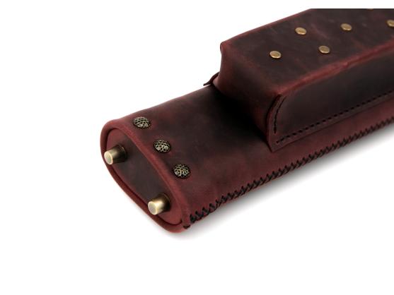 Тубус для кия Delux Red шкіра, піраміда